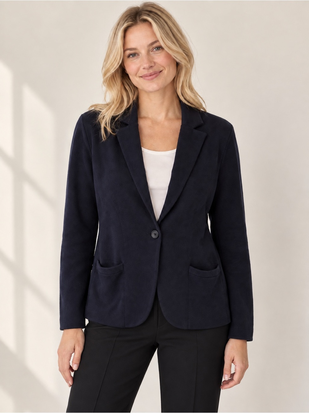 J. Crew Black Single-Button Ponte Blazer
